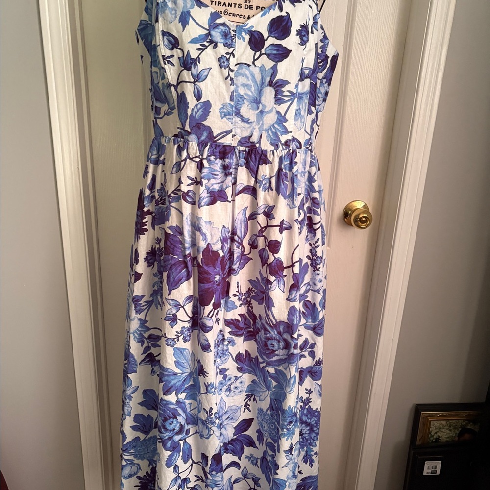 Floral Blue and white Maxi Dress